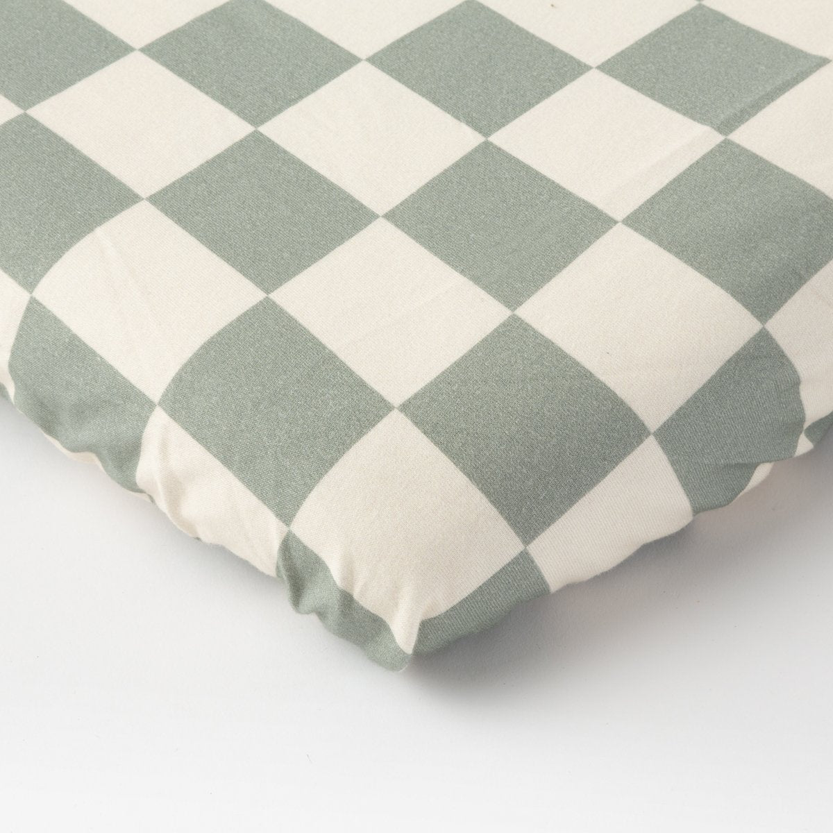 Wickelauflagenbezug kuschelweicher Jersey grünes Schachbrettmuster