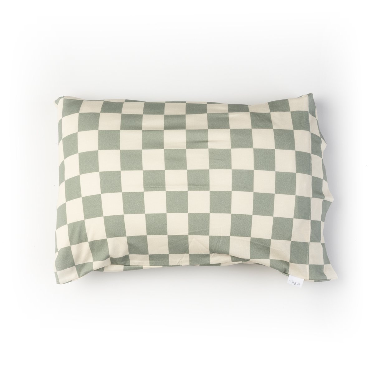 taie d'oreiller enfant bébé jersey tout doux imprimé damier vert oreiller rectangle