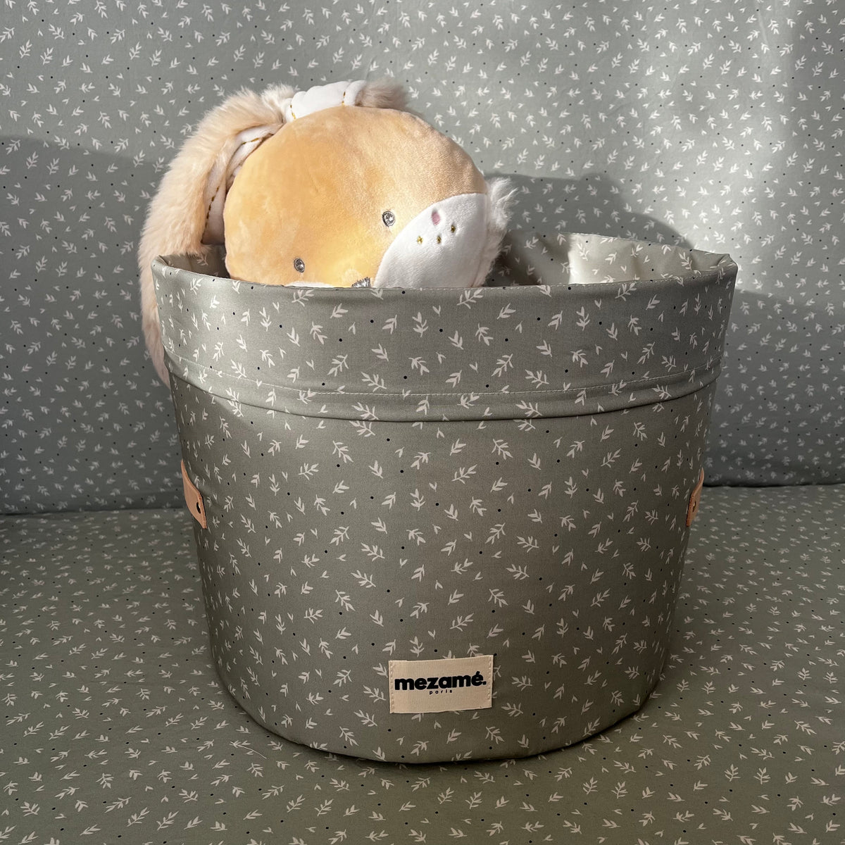 mini panier de rangement vert sauge