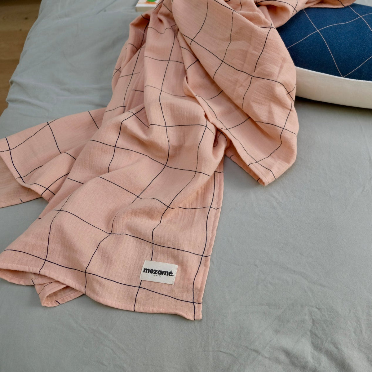 Muselina Maxi Grid Rose
