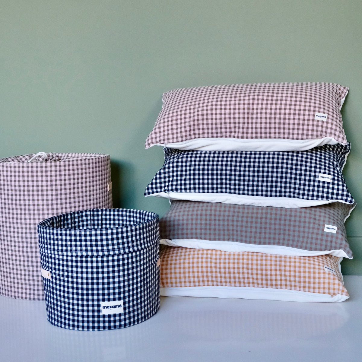 Coussin +One Vichy Rhubarbe