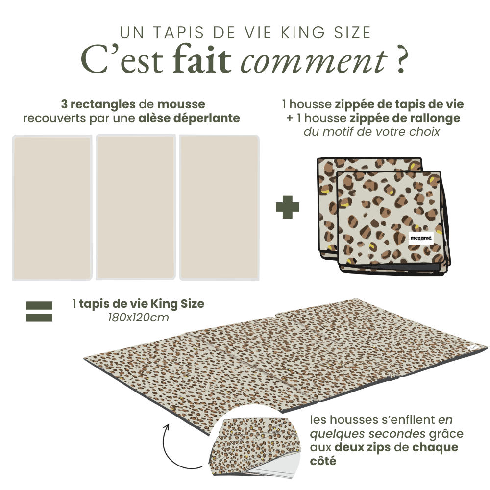Tapis de vie King Size Cueillette milk