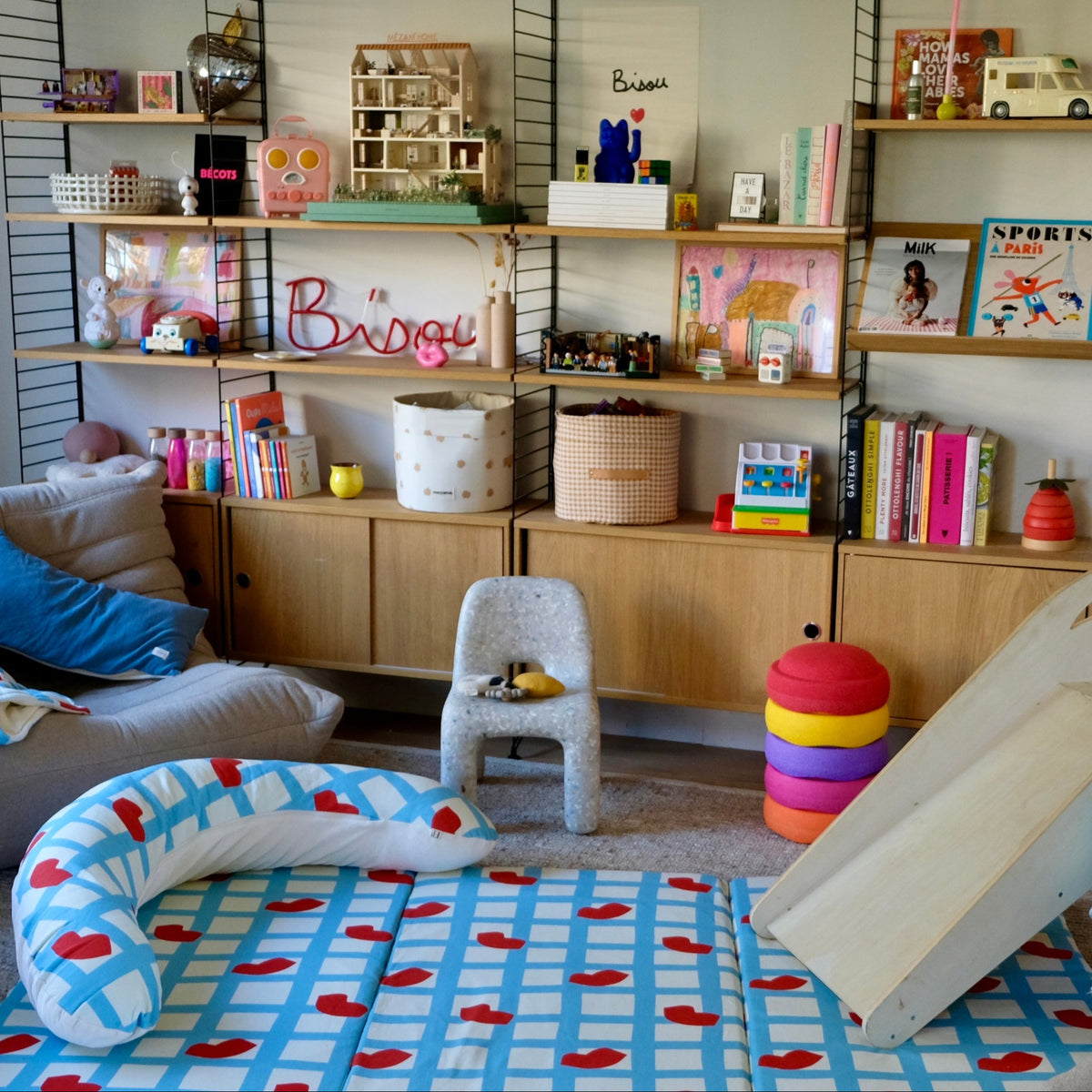 speelkleed motoriek speelmat rustmoment maxi king size xxl collab mathilde cabanas motief hart mond