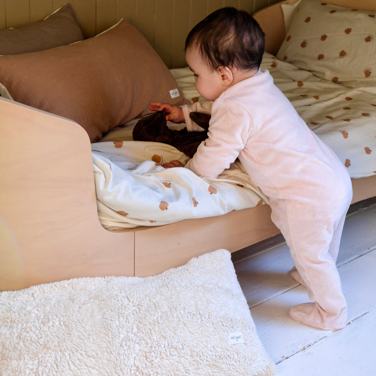Spannbettlaken Baby Kind Jersey Liebesapfel-Muster