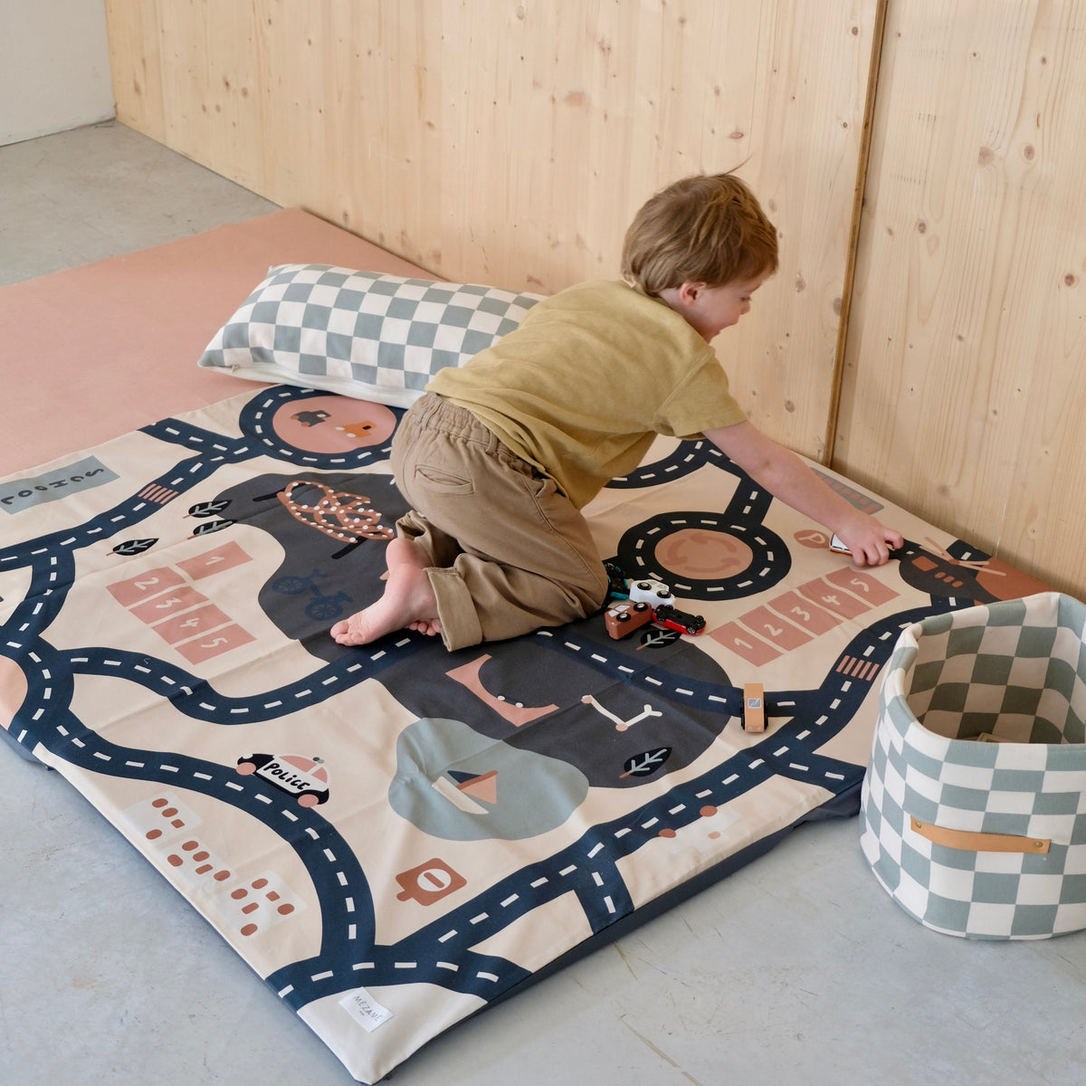 funda circuito para enfundar alfombra de juego motricidad actividad bebé niño coches extensión