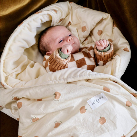 heerlijk zacht dekentje baby kind toffee-appel print 