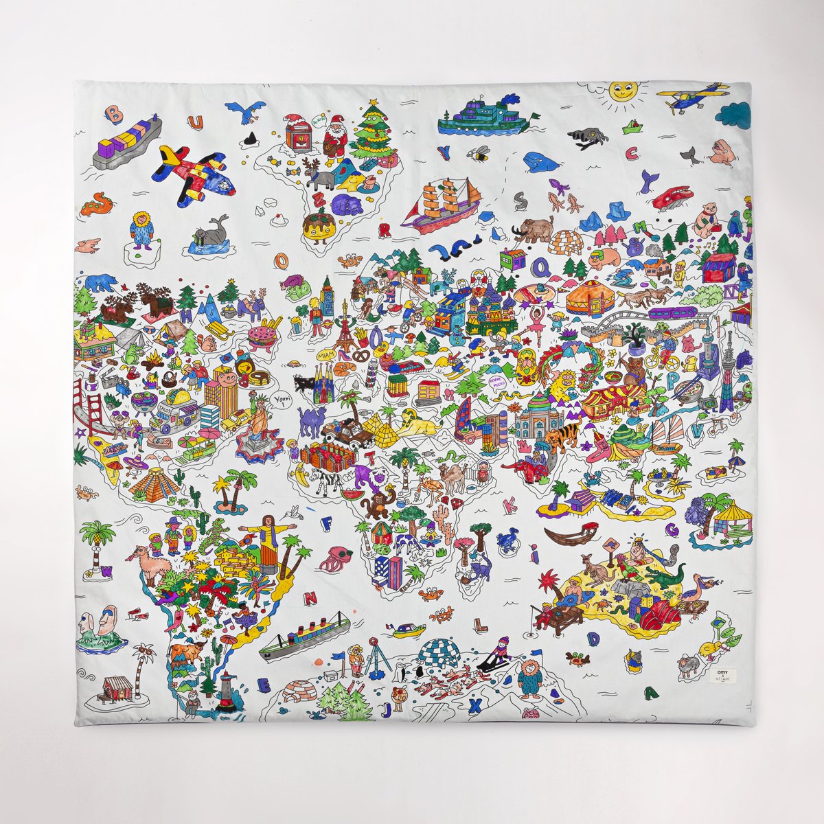 housse coloriage atlas à laver à enfiler pour tapis d eveil motricite activite bebe enfant lavable full coloriage