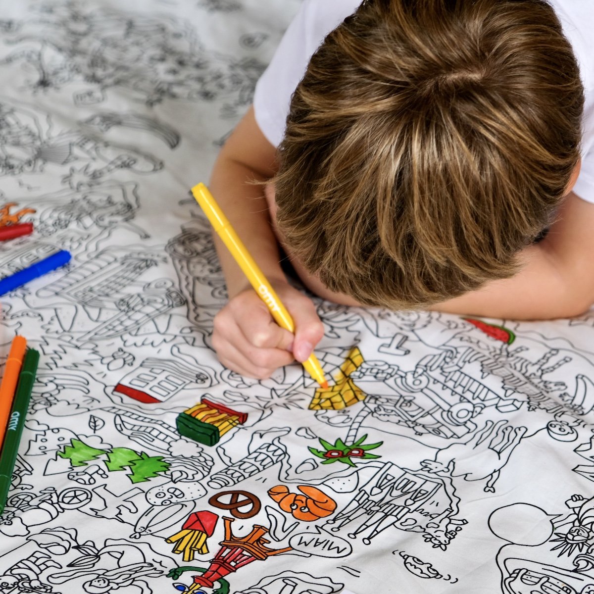 housse coloriage atlas à laver à enfiler pour tapis d eveil motricite activite bebe enfant lavable details 2