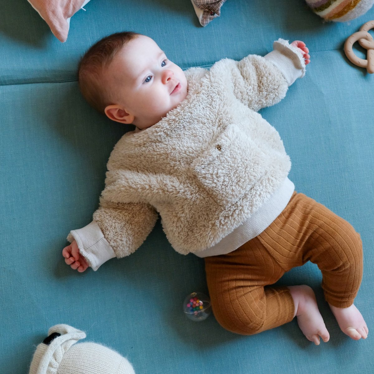 cover for baby and toddler activity and motor skills mat plain baltic green 