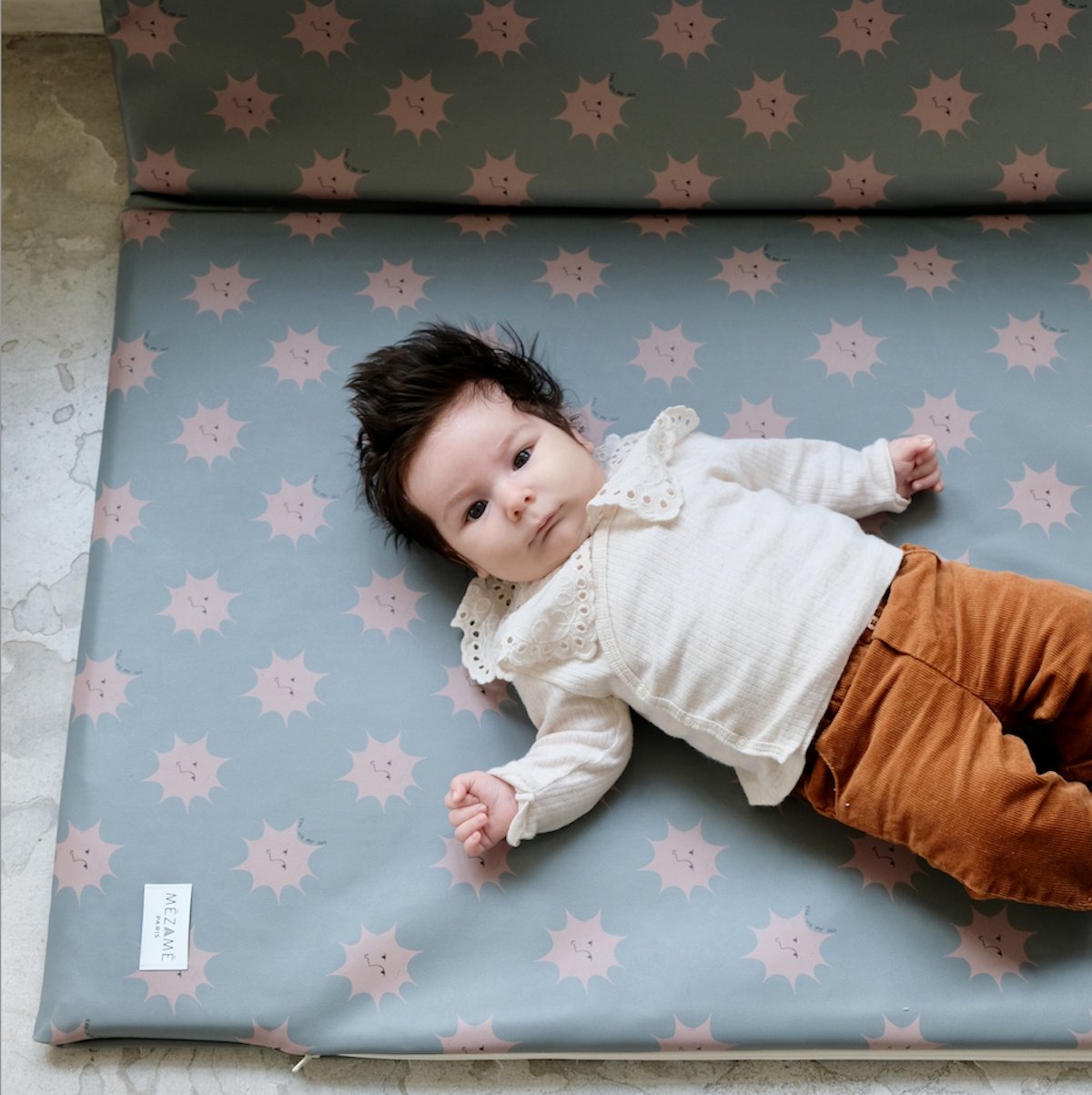 wasserfester Bezug für Spiel- und Motorikmatte und DIY Baby Kind 
wasserfest mit Sonnenprint