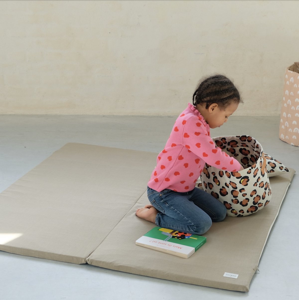housse pour tapis d eveil  motricite et jeux bebe enfant  uni kaki 