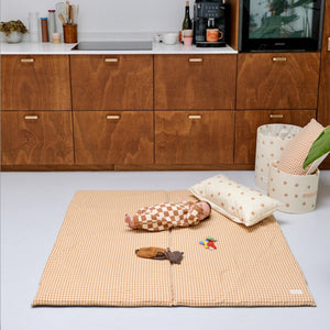 housse de tapis d eveil motricite et jeux bebe enfant vichy colori caramel 
