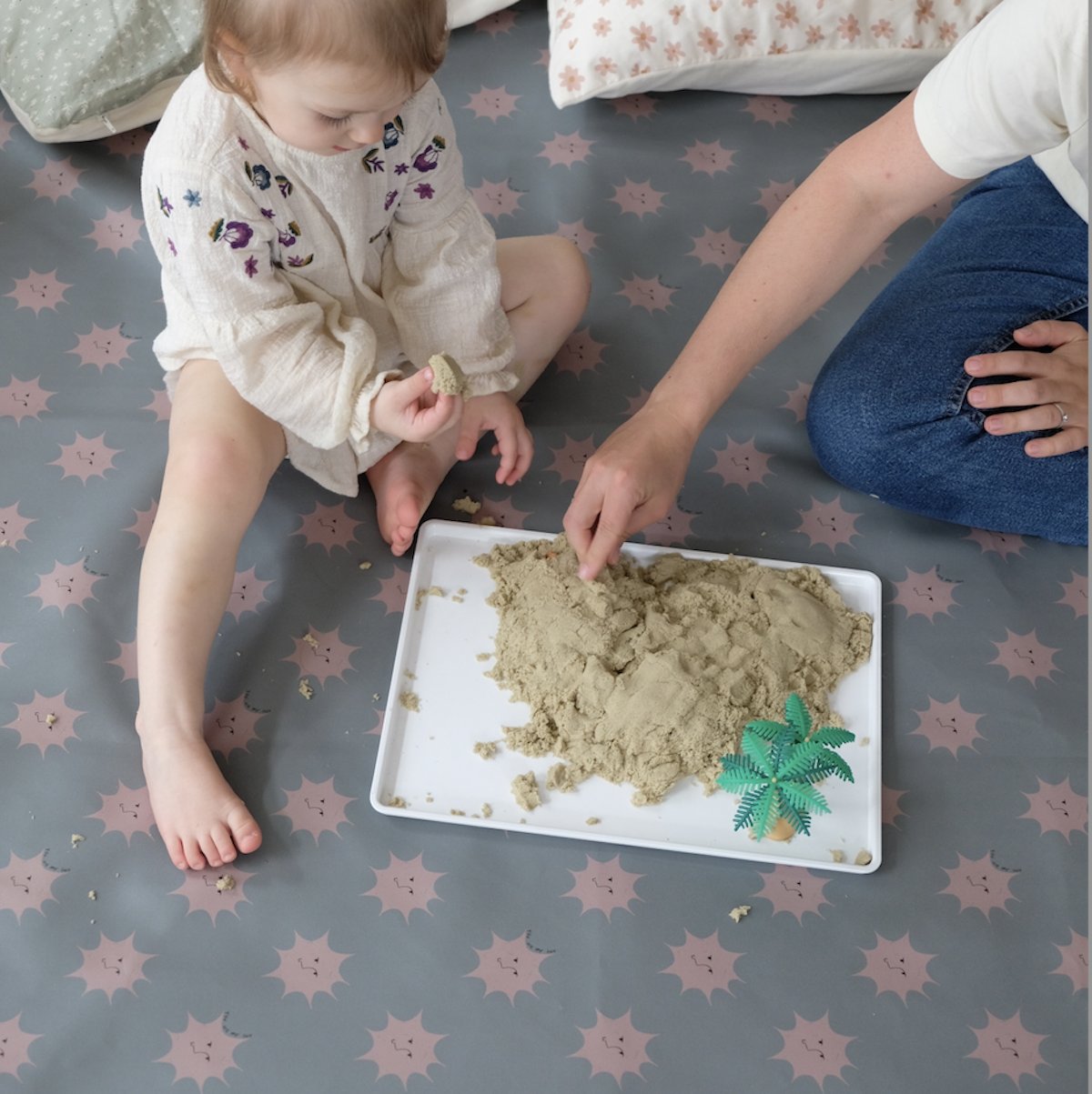 housse waterproof à enfiler pour tapis d eveil motricite et jeux bebe enfant 
motif soleil