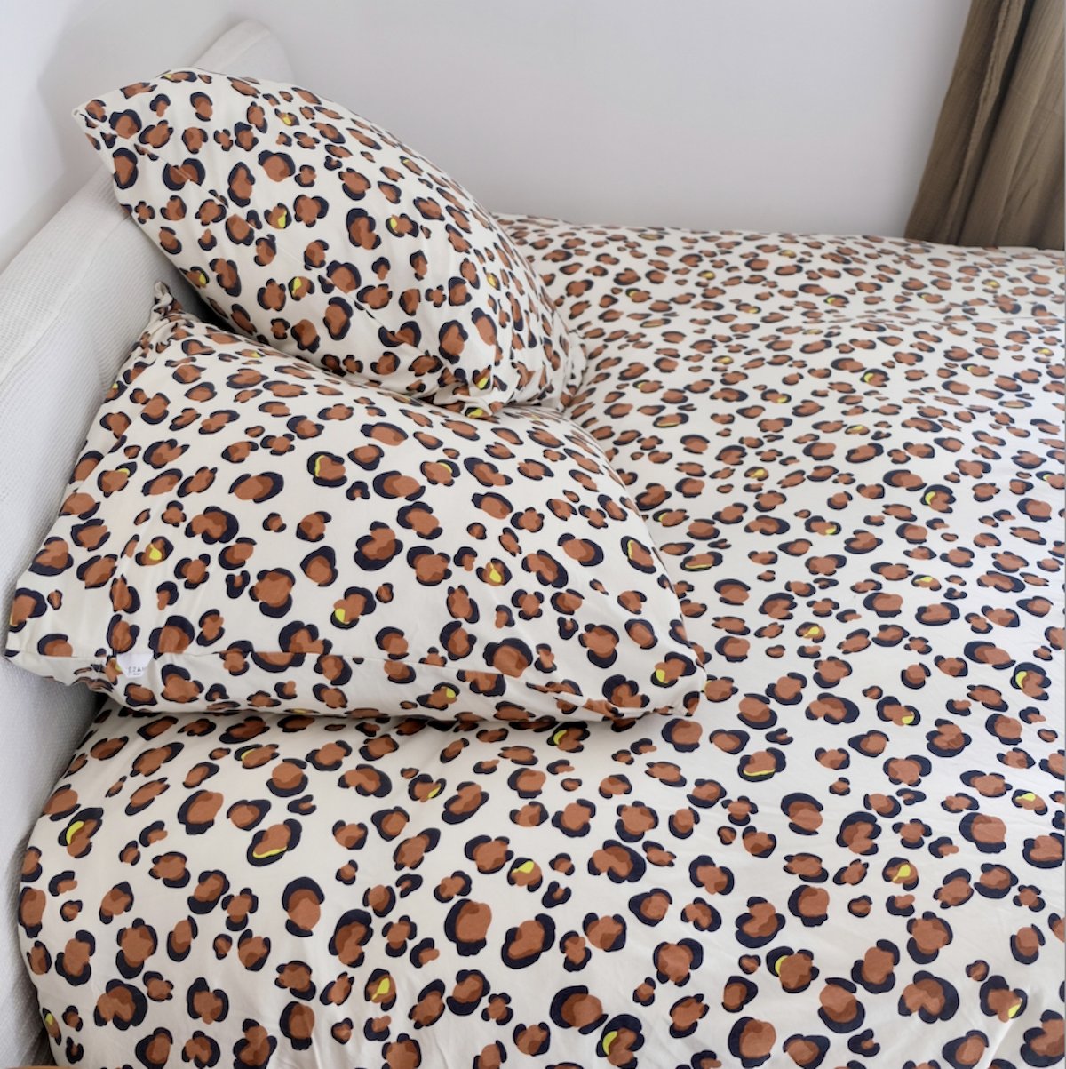 adult bedding in jersey with leopard print