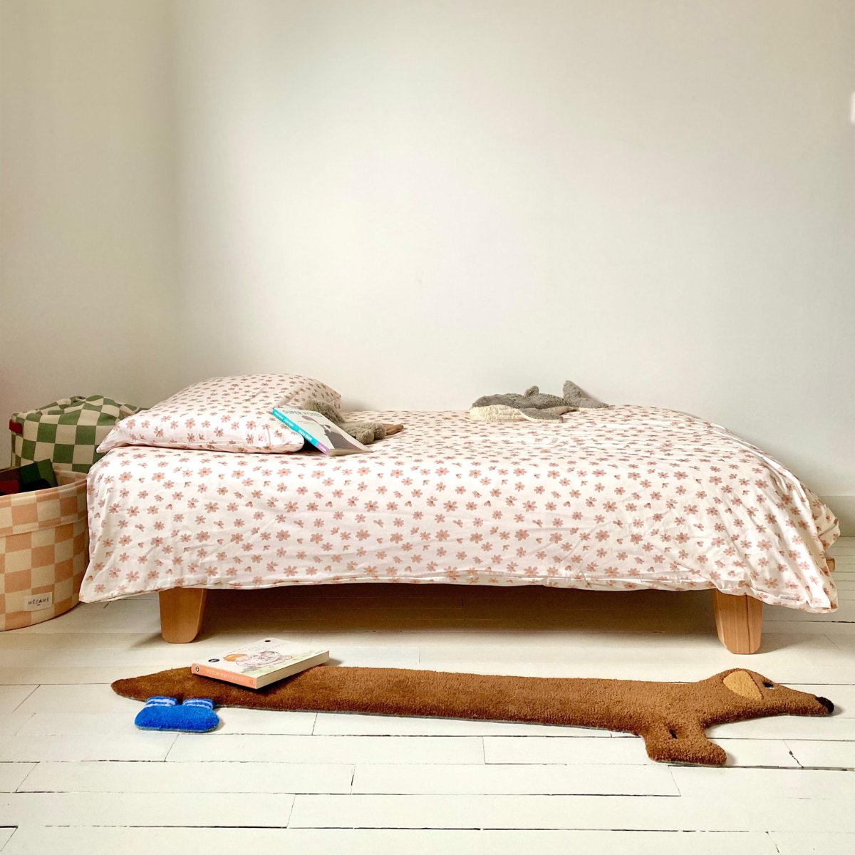 jersey bed linen set baby child floral pink