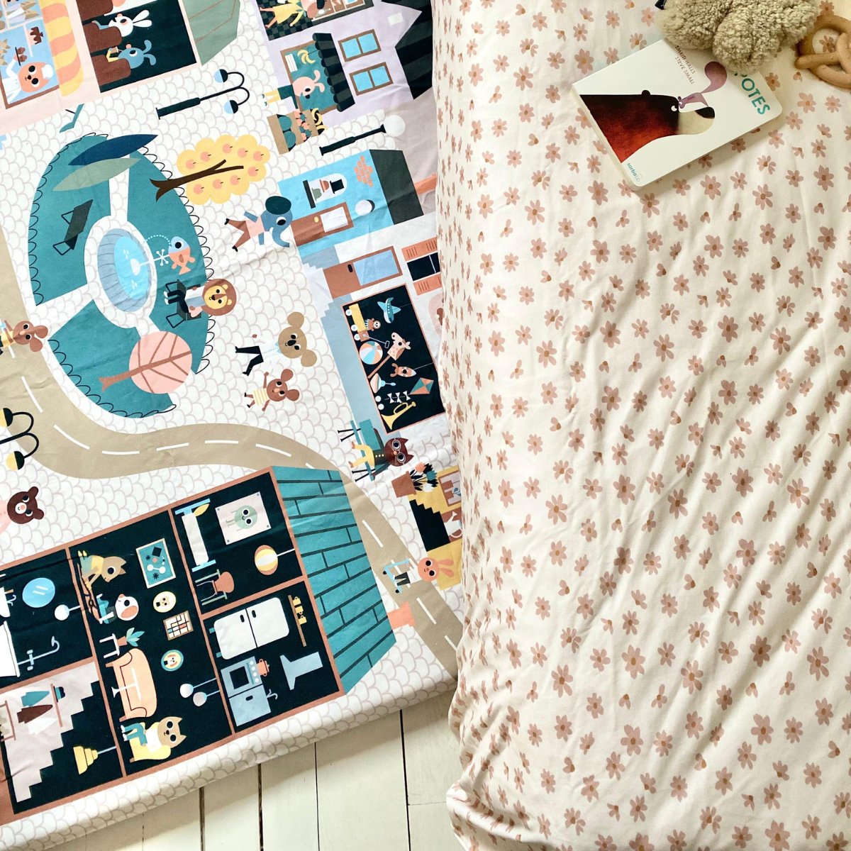 floral jersey baby and toddler bed linen set 