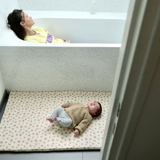 Erweiterung Krabbelmatte Motorik großes Format Baby Kind geblümt 