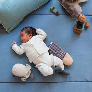 verlengstuk voor speelmat motoriek en spelen baby kind groot formaat XXL effen blauw