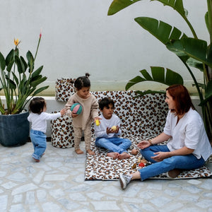play mat extension with leopard print