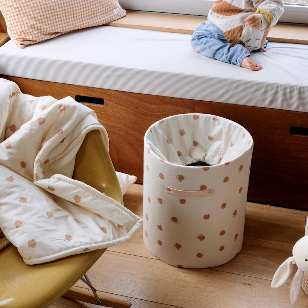 large children's bedroom storage basket baby and toddler toffee apple print 