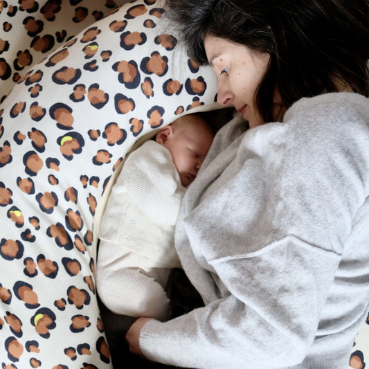Soft nursing pillow with leopard print