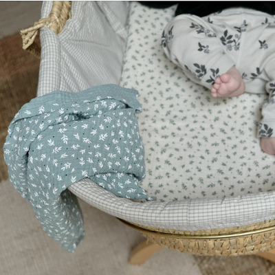 indispensable bébé lange gaze de coton coloris sauge