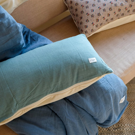 coussin moelleux et confortable bébé enfants adultes couleur vert baltique
