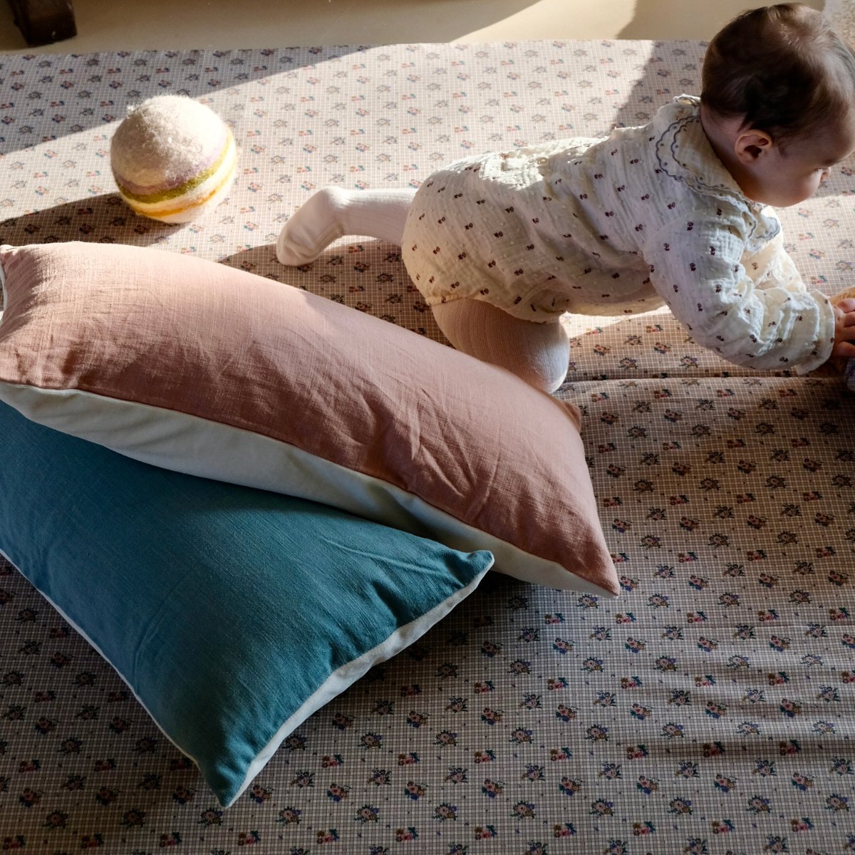 baby, children and adult cushion Baltic green colour