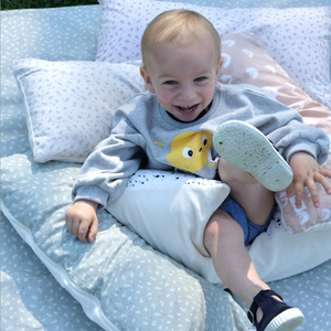 cosy children's cushion in sage
