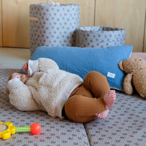 soft and comfortable cushion for babies, children and adults in denim colour