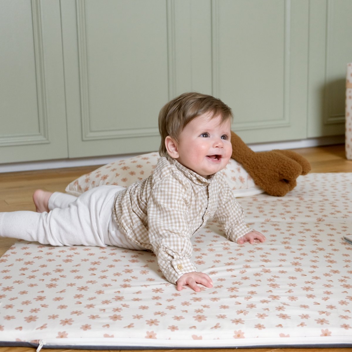bloemige speelmat voor baby en kind, voor ontwikkeling en motoriek 