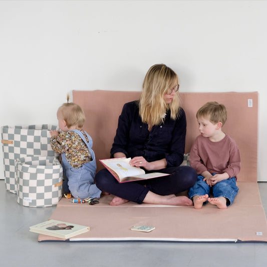Krabbeldecke und Spielmatte für Babys und Kinder Großformat XXL einfarbig rosa 