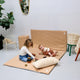 Krabbeldecke und Spielmatte Baby Kind Vichy-Karo Farbe Caramel Großformat XXL