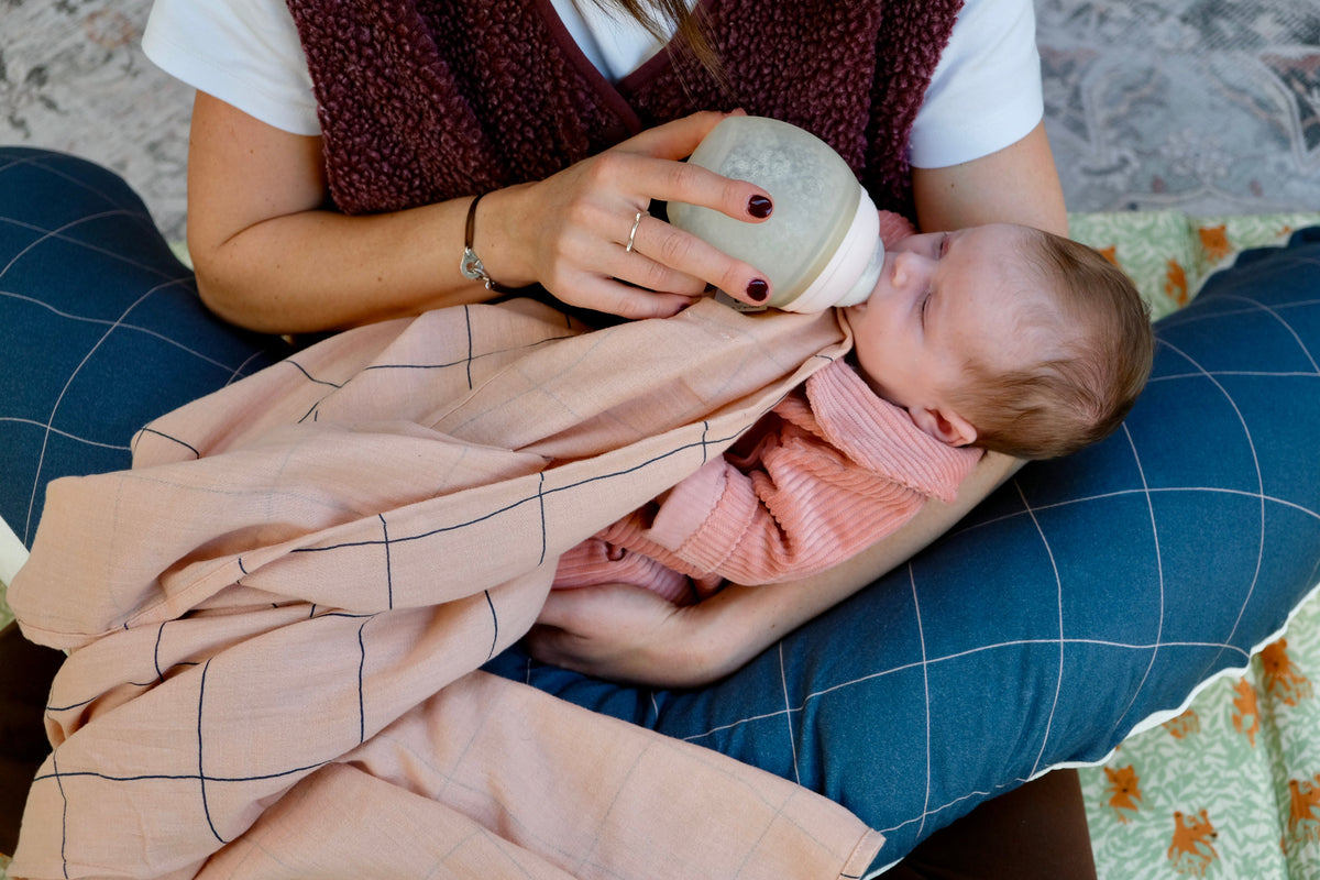 Muselina Maxi Grid Rose