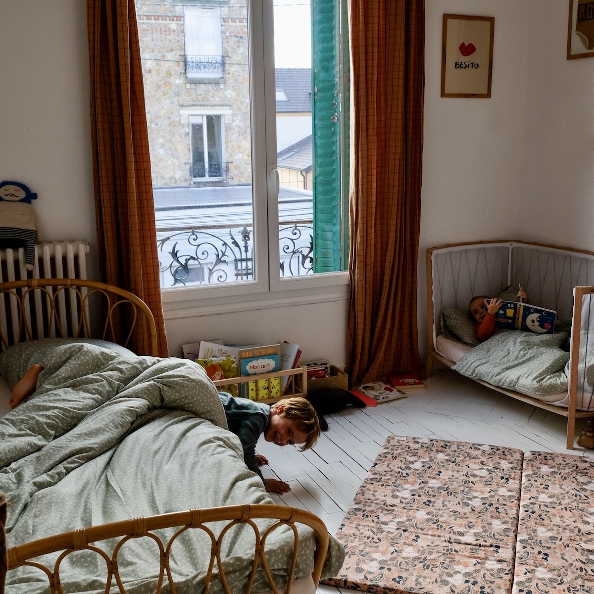 Bettwäsche-Set für Babys und Kinder aus Jersey in Salbeigrün