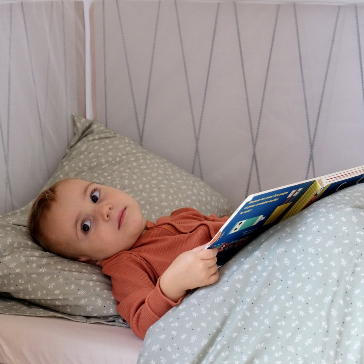 Babybettwäsche aus kuschelweichem Jersey in Salbeigrün