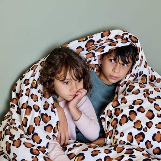 parure linge de lit jersey enfant  motif léopard